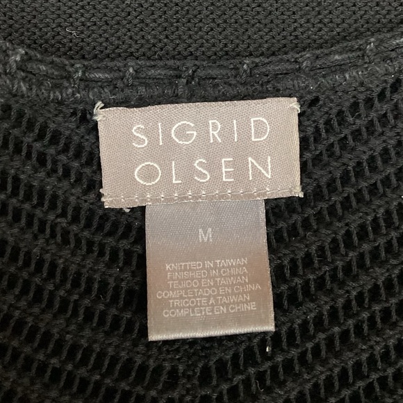 Sigrid Olsen Cap-Sleeve Lace Top Black - Picture 6 of 9